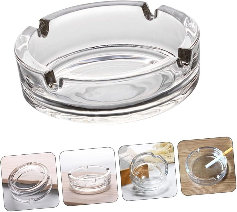Crystal Glass Round Ashtray for Home and Outdoor Use Easy to Clean Decorative Party - Image 5